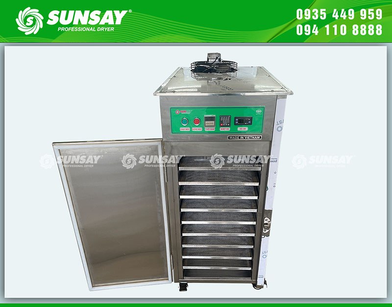 Máy sấy lạnh mini 9 khay sử dụng nguyên liệu 100% INOX 304 chế tạo
