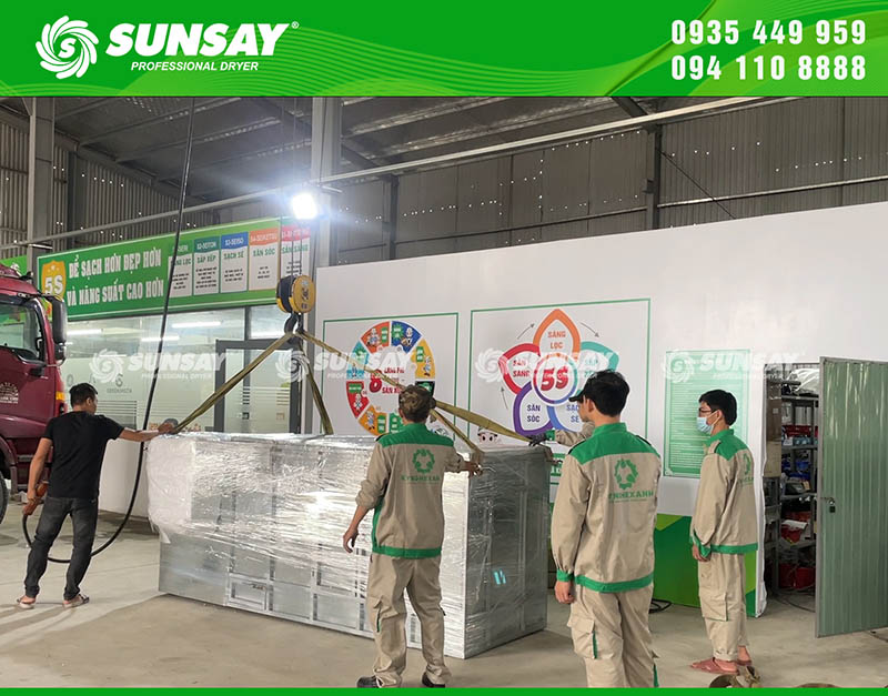 Chuyển giao máy sấy vĩ ngang 500kg đến Campuchia thành công