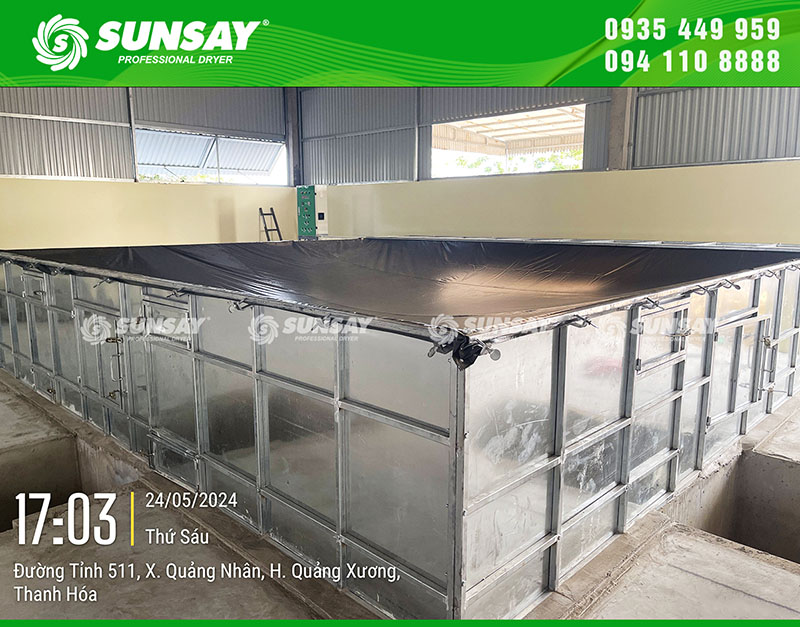Buồng sấy của máy sấy vĩ ngang 10 tấn