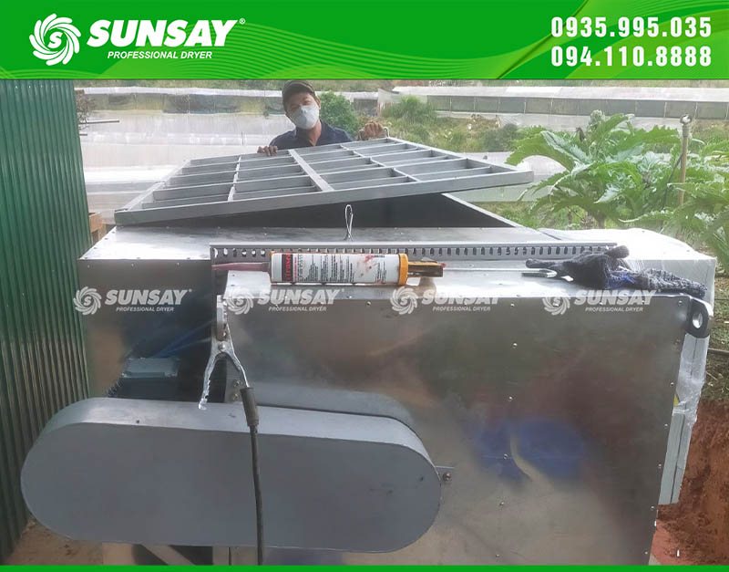 Hoàn tất lắp đặt máy sấy atiso công suất 500kg ở Đà Lạt - Sấy đều, khô nhanh, giảm chi phí