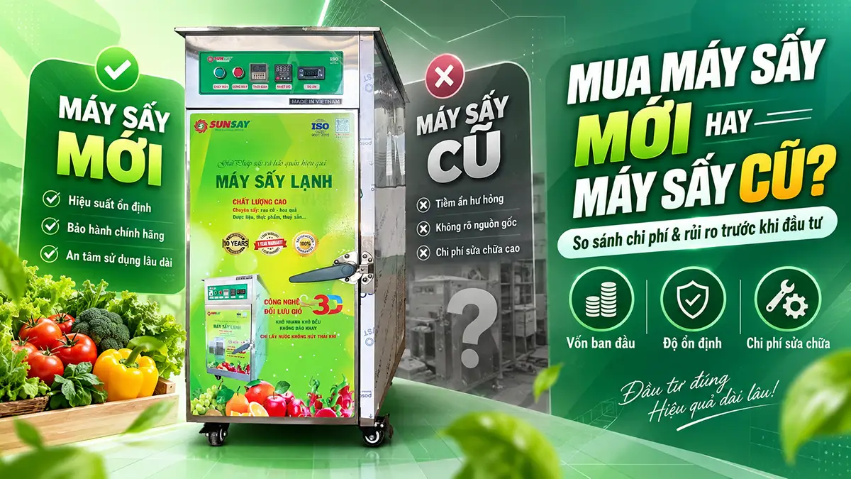 Mua máy sấy mới hay máy sấy cũ? So sánh chi phí và rủi ro